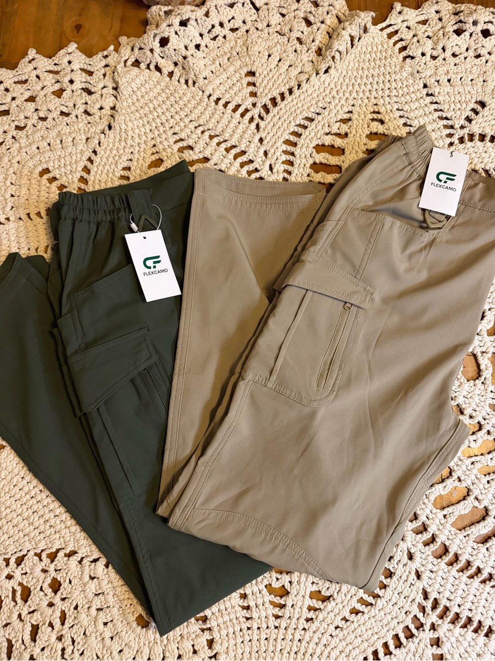 FlexCamo Tactical Waterproof Hiking Cargo Pants Men M-30 Lot 2 NWT Khaki Olive